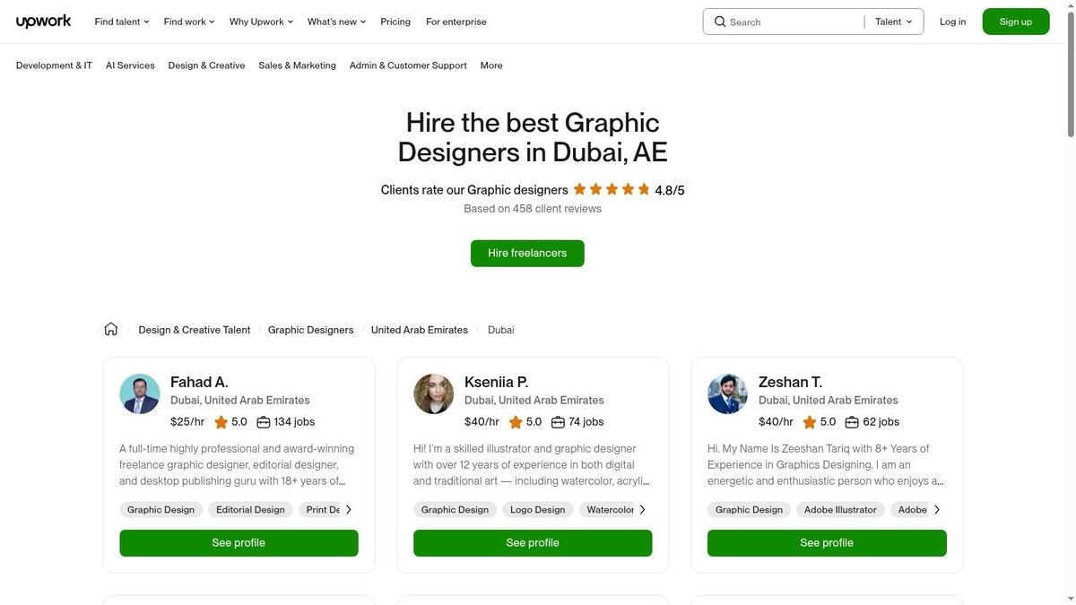Upwork – Hire Graphic Designers in Dubai/UAE