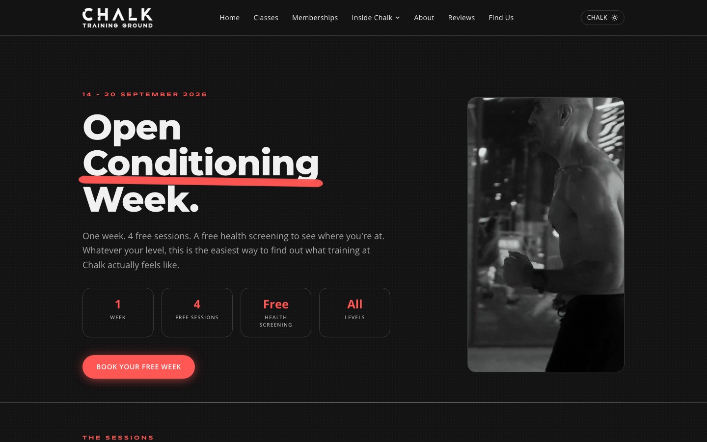 Chalk Open Conditioning Week campaign page